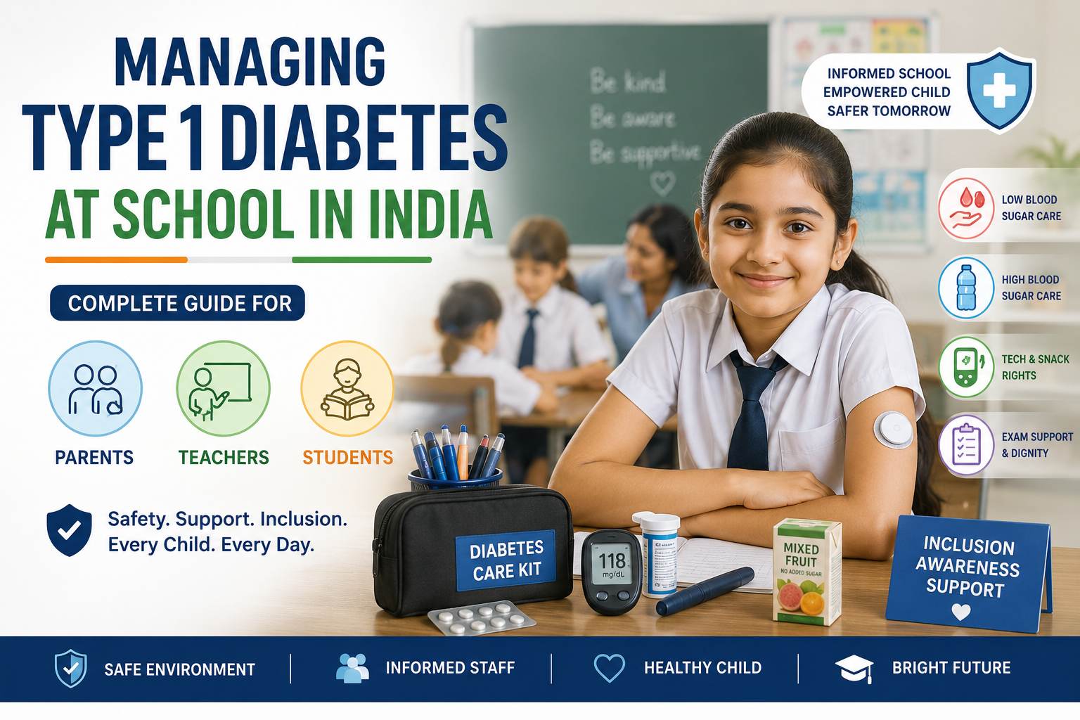 Managing Type 1 Diabetes at School in India: Complete Guide forParents, Teachers & Students